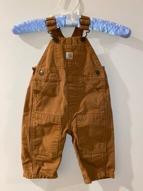 Carhartt Infant Canvas Bib Overalls in Carhartt Brown 6M